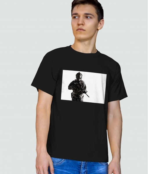 Мъжка тениска с щампа Арт Soldier 